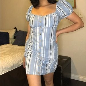 Stoped blue summer dress